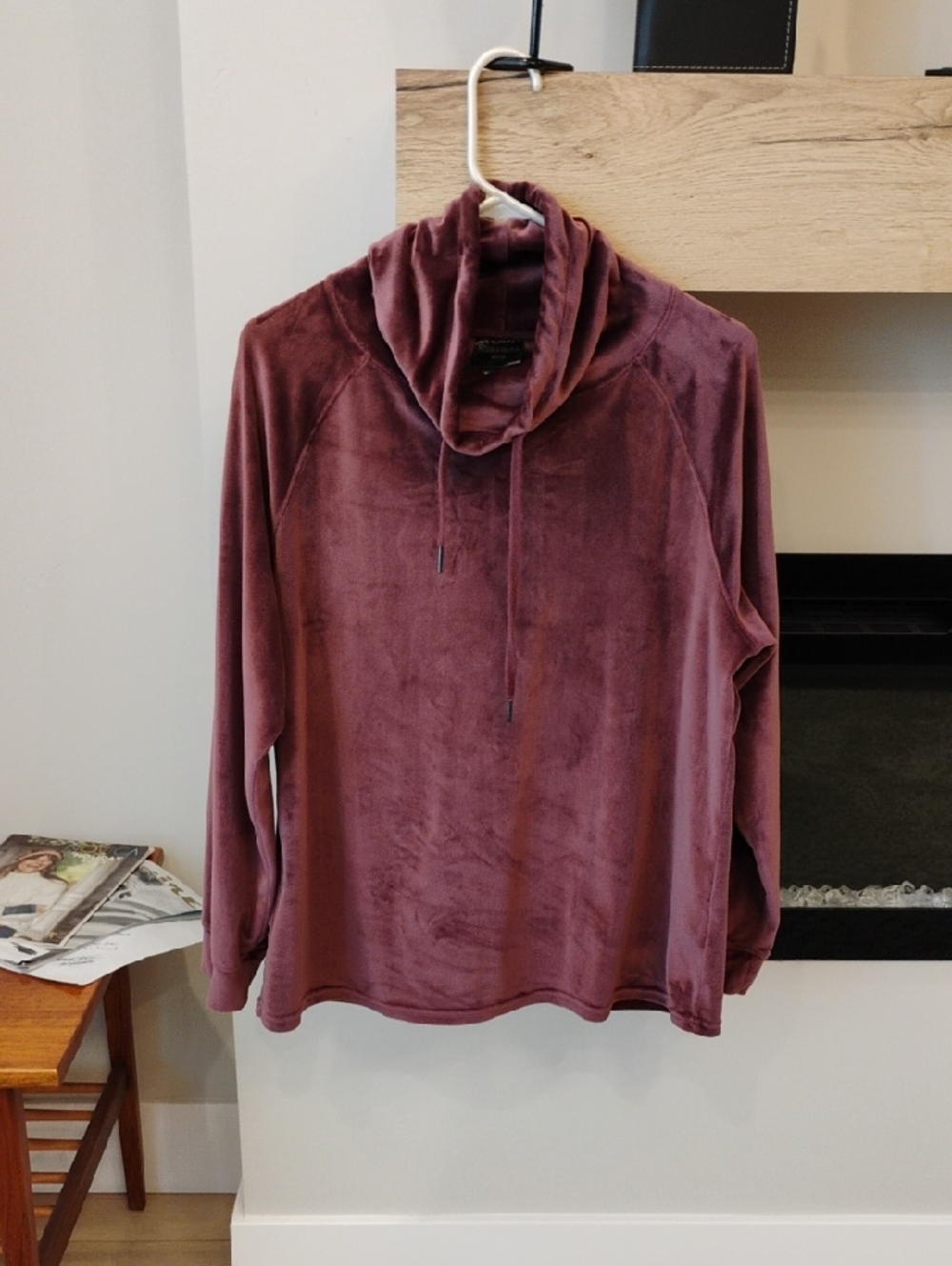 32 Degrees Dusty Rose Velour Cowl Neck Sweater Women's Size Large
